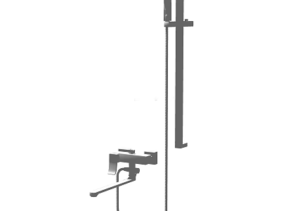 Modern Shower Faucet System With Handheld Shower And Wall Mounted Design 3d model