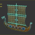 Modern Sailing Pirate Ship Viking Ship Cartoon Sailing Ship 3d model