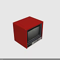 Vintage Electronic TV With Red Case Screen Control Buttons And Display Panel 3d model