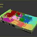 Wood Stone Detailed Model Featuring Green Grass Red Chair Green Hose And Yellow Lines