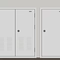 White Metal Storage Cabinets With Double Single Door And Ventilation Grilles
