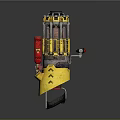 Yellow And Black Weapon With Red Component Handle And Hydraulic Mechanical Structure