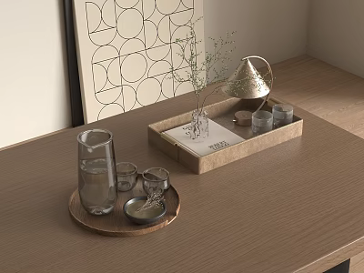 Modern pallet decoration combination 3d model