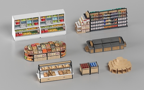 Modern Supermarket Snack House Shelf Supermarket Shelf 3d model