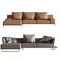Modern corner sofa multiplayer sofa 3d model