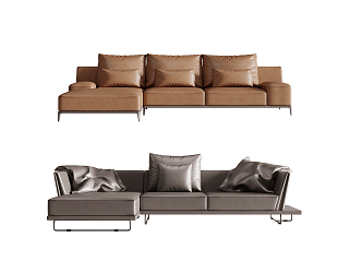 Modern corner sofa multiplayer sofa 3d model