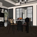 Middle Ancient Retro Home Restaurant Middle Ancient Style Restaurant Open Restaurant Retro Style Restaurant Middle Ancient Style Sideboard Middle Ancient Style Dining Table and Chair 3d model