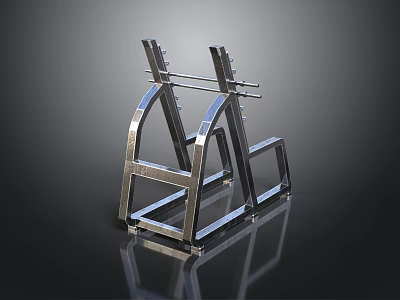 Modern Metal Household Storage Rack With Sturdy Geometric Frame Design 3d model
