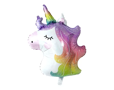 Cute Unicorn Shaped Balloon With Rainbow Glitter And Closed Eyes Design 3d model Cute Unicorn Shaped Balloon With Rainbow Glitter And Closed Eyes Design 3d model