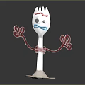 Furniture Decorative Fork Figurine With Red Yarn Arms Face And Tie