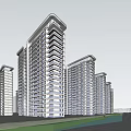 Aerial View of Modern Residential Community Building Complex with Greenery and Roads