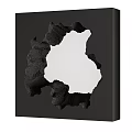 Artistic Mirror With Black Textured Frame And Irregular White Reflective Surface 3d model