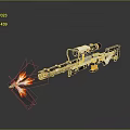 Tactical Sniper Rifle With Scope Black White Yellow Color Firing Flame
