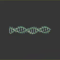 3D DNA Molecular Structure Model With Green Blue White Spheres On Dark Background 3d model