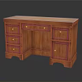 Traditional Wooden Office Desk With Multiple Drawers And Classic Design Elements