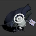 Game And Movie Character With Halo Blue Hair Long Cloak Carrying Case