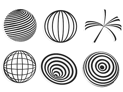 Wall Decorative Elements Symbol Icon Silhouette Infinite Ball Silhouette Earth Abstract Grid Future Line Technology Line model