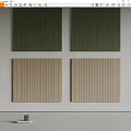 Wainscoting With Vertical Grooves In Green And Beige 3d model