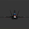Military Fighter Jet With Modern Design Red Gray Blue Color Scheme And Missiles On Wings