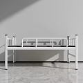 Modern Metal Bunk Bed With White Frame And Safety Rails For Bedroom
