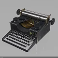 Old Fashioned Vintage Classic Typewriter Equipment With Metal Keyboard And Roller Design
