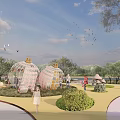 Waterfront Landscape Design With Natural Greenery Scenic Paths Pavilions And Lake Views