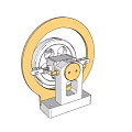 Industrial Equipment Mechanical Gear Wheel Mechanism Featuring Base And Metal Structure Components