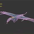 Game Movie Character Blue Bird With Black Patterns And Spread Wings Red Beak