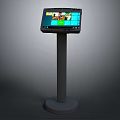 Interactive Touchscreen Display Electronic Appliance with Floor Stand for Public Use 3d model