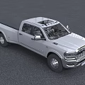 Silver Heavy Duty Pickup Truck With Double Cab Chrome Grille And Alloy Wheels