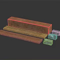Various Types of Natural Wood Planks and Stone Blocks Material Samples