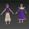 Man 3D Character With Purple Yellow Robe And Purple Vest White Pants Design