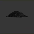 Scenic Black Mountainous Landscape With Gray Gradient Sky And Irregular Contours 3d model
