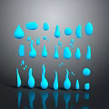 Wooden Stone Craft Decorations with Water Drop Shapes in Various Sizes and Surface Reflections