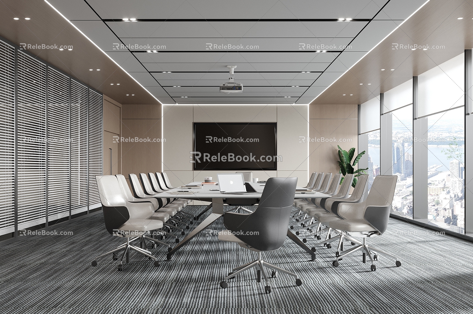 Modern Meeting Room Office Chair Meeting Table and Chair 3d model