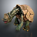 Intricate Dragon Turtle Sculpture With Detailed Shell Dragon Head And Green Brown Claws