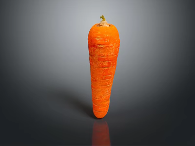 Fresh Orange Carrot with Natural Texture Isolated on Dark Background 3d model