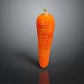 Fresh Orange Carrot with Natural Texture Isolated on Dark Background 3d model