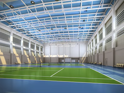 modern tennis hall badminton court 3d model