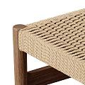 Modern Wooden Frame Bench with Woven Seat Minimalist Design and Natural Color