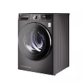LG Black Front Loading Washing Machine With Modern Control Panel And 3d model
