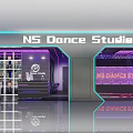 NS Dance Studio Sports Fitness Space With Neon Lights And Dance Environment