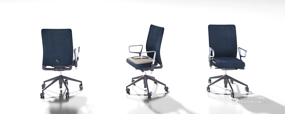 Ergonomic Office Chair With Adjustable Armrests Swivel Wheels And Comfortable Backrest 3d model 