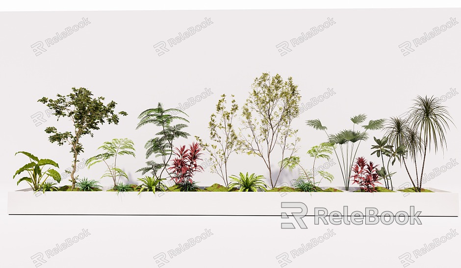 Modern Green Plant Flower Box model