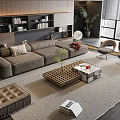 Modern sofa coffee table combination 3d model