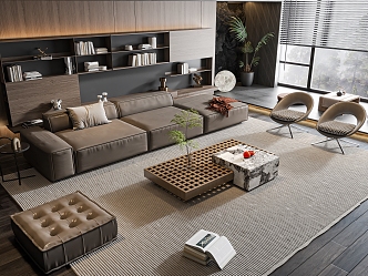 Modern sofa coffee table combination 3d model