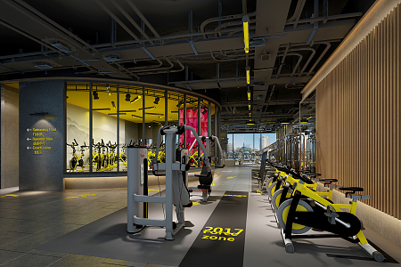 Modern Gym Hall 3d model