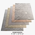 Square Rugs With Modern Geometric Diamond Patterns In Neutral Color Tones