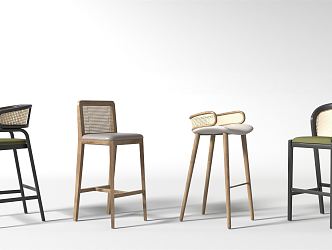 New Chinese Bar Chair 3d model