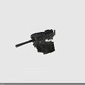 Vintage Artillery Weapon Featuring Long Gun Barrel Wooden Crate And Metal Structure